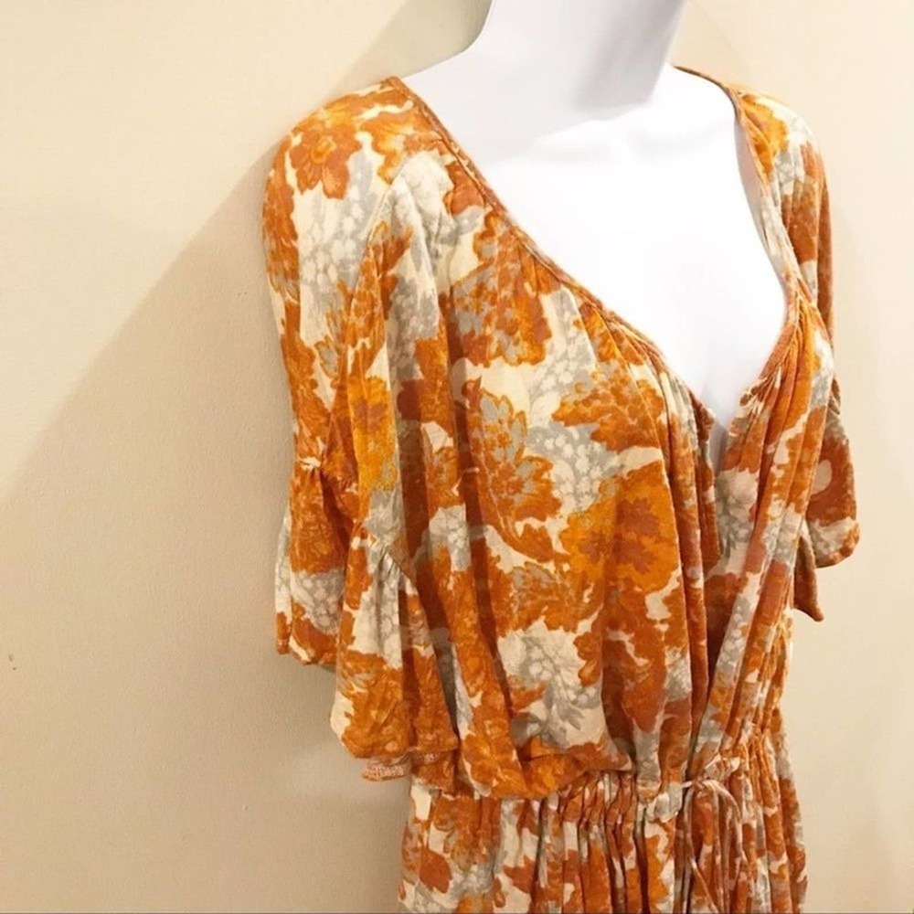 Free People River Bend Top Orange Medium - Picture 3 of 13
